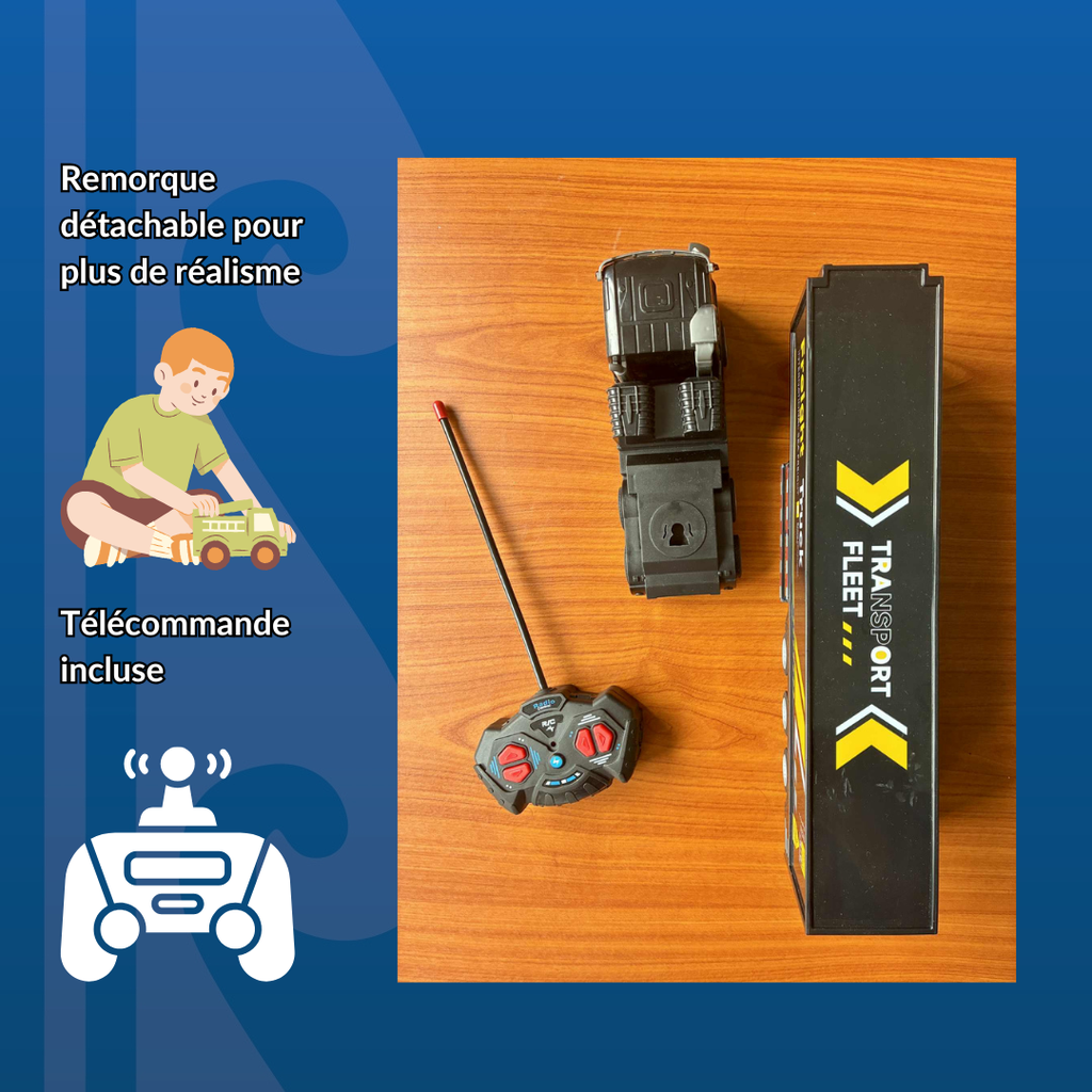 🚛 CAMION PORTE-CONTENEUR RADIOCOMMANDÉ JOUET