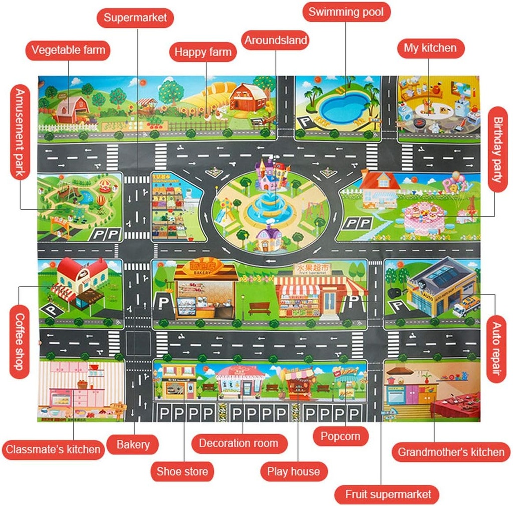 Tapis de jeu pour voitures