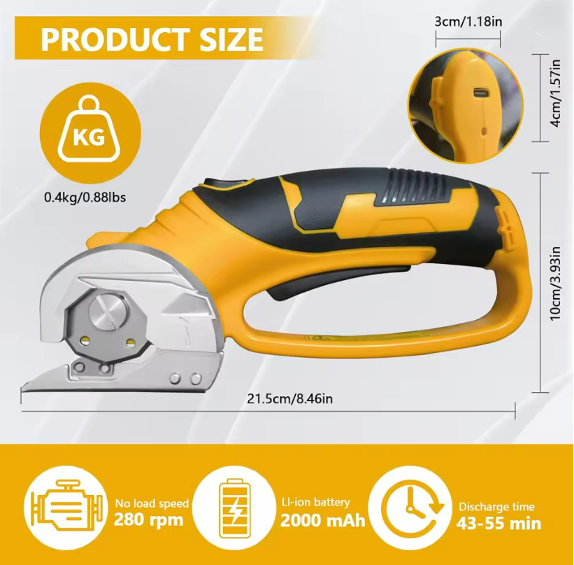 Ciseaux électriques rechargeables sans fil – Roller Cutter Pro