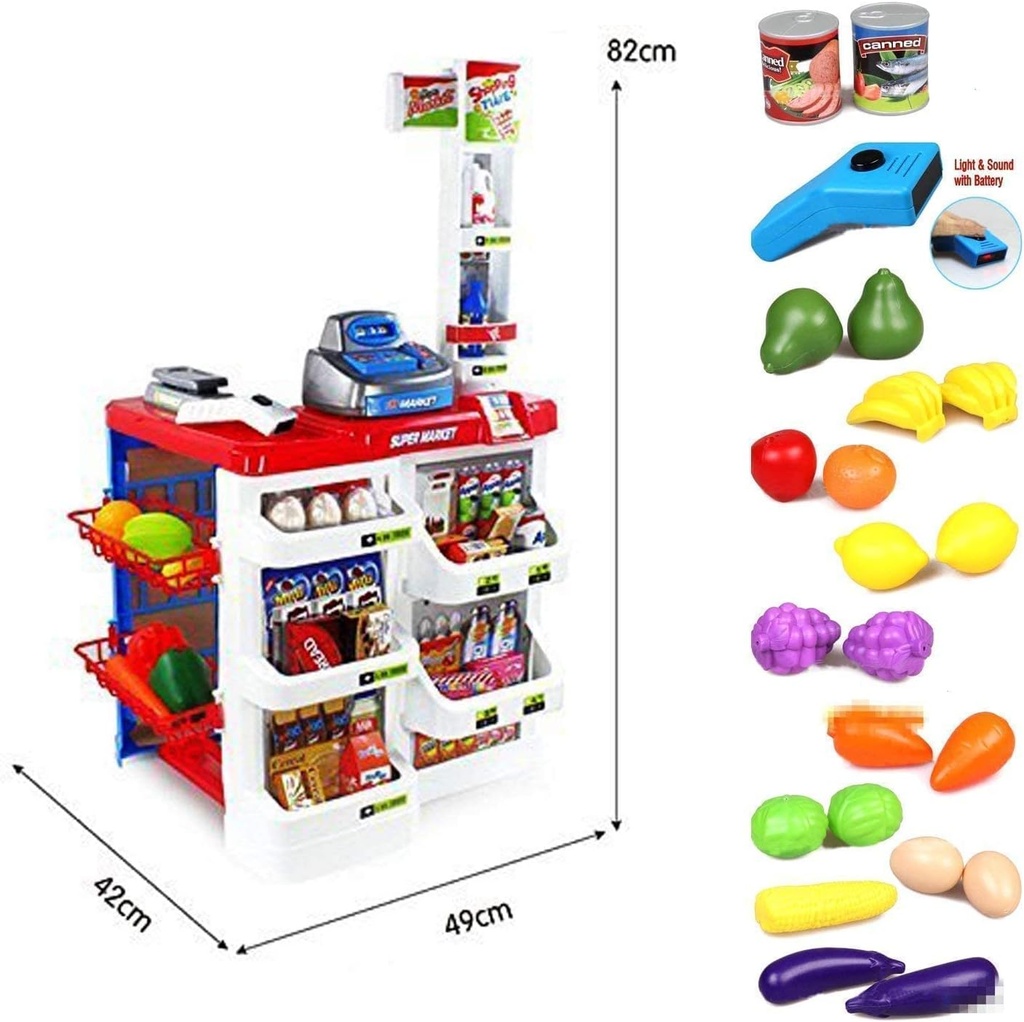 Supermarché Enfant avec Caisse & Chariot – Home Supermarket