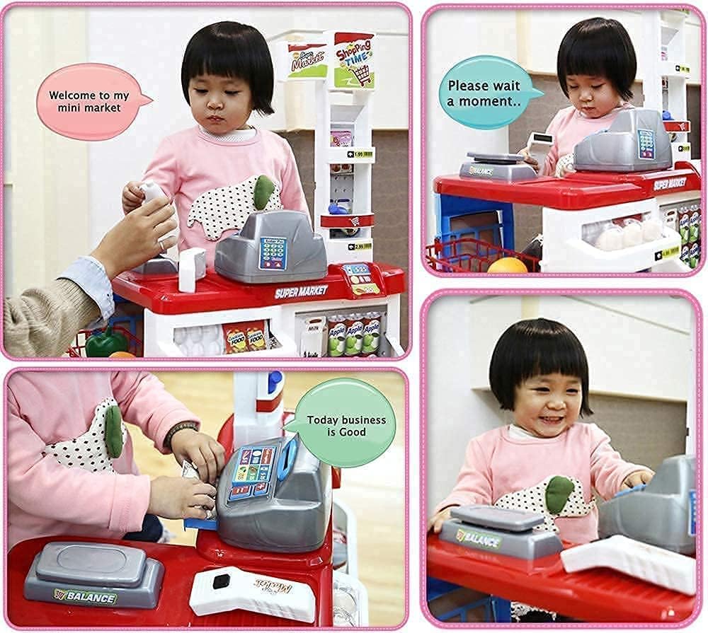 Supermarché Enfant avec Caisse & Chariot – Home Supermarket