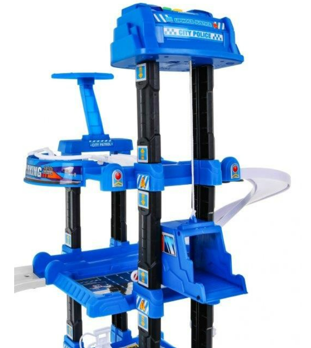 Mega garage à 5 étages – POLICE avec tapis de jeu 