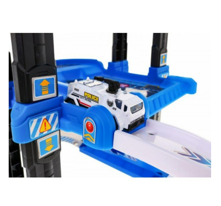 Mega garage à 5 étages – POLICE avec tapis de jeu 