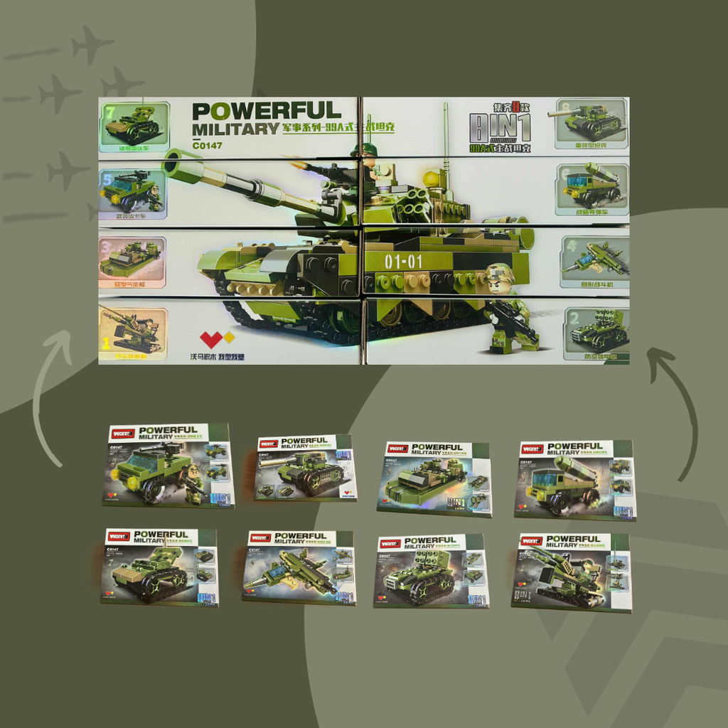 Blocs de construction militaires 8 en 1 – Woma Powerful Military