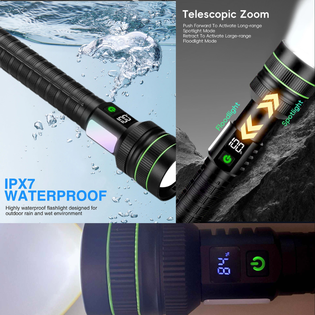 Lampe torche led ultra-puissante longue portée 
