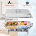 Chauffe-plats buffet 11 L en acier inox