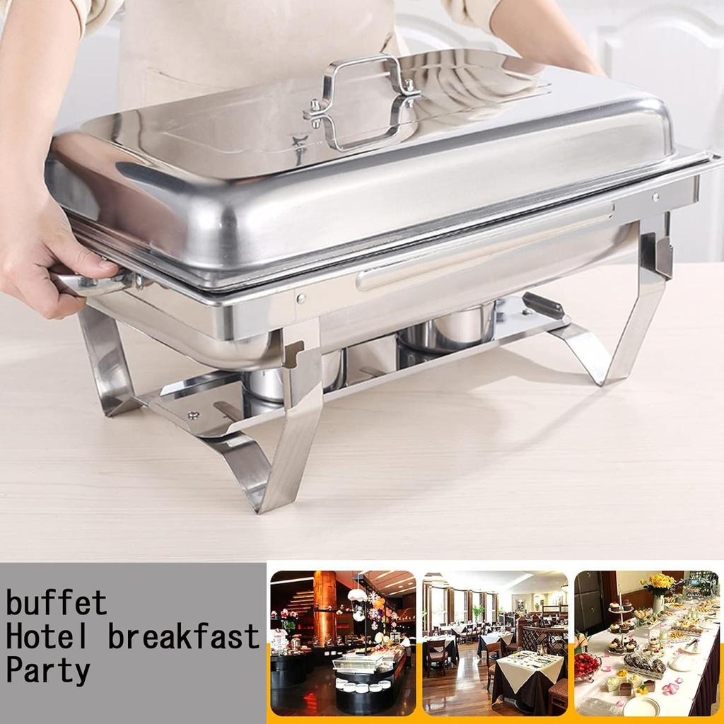 Chauffe-plats buffet 11 L en acier inox