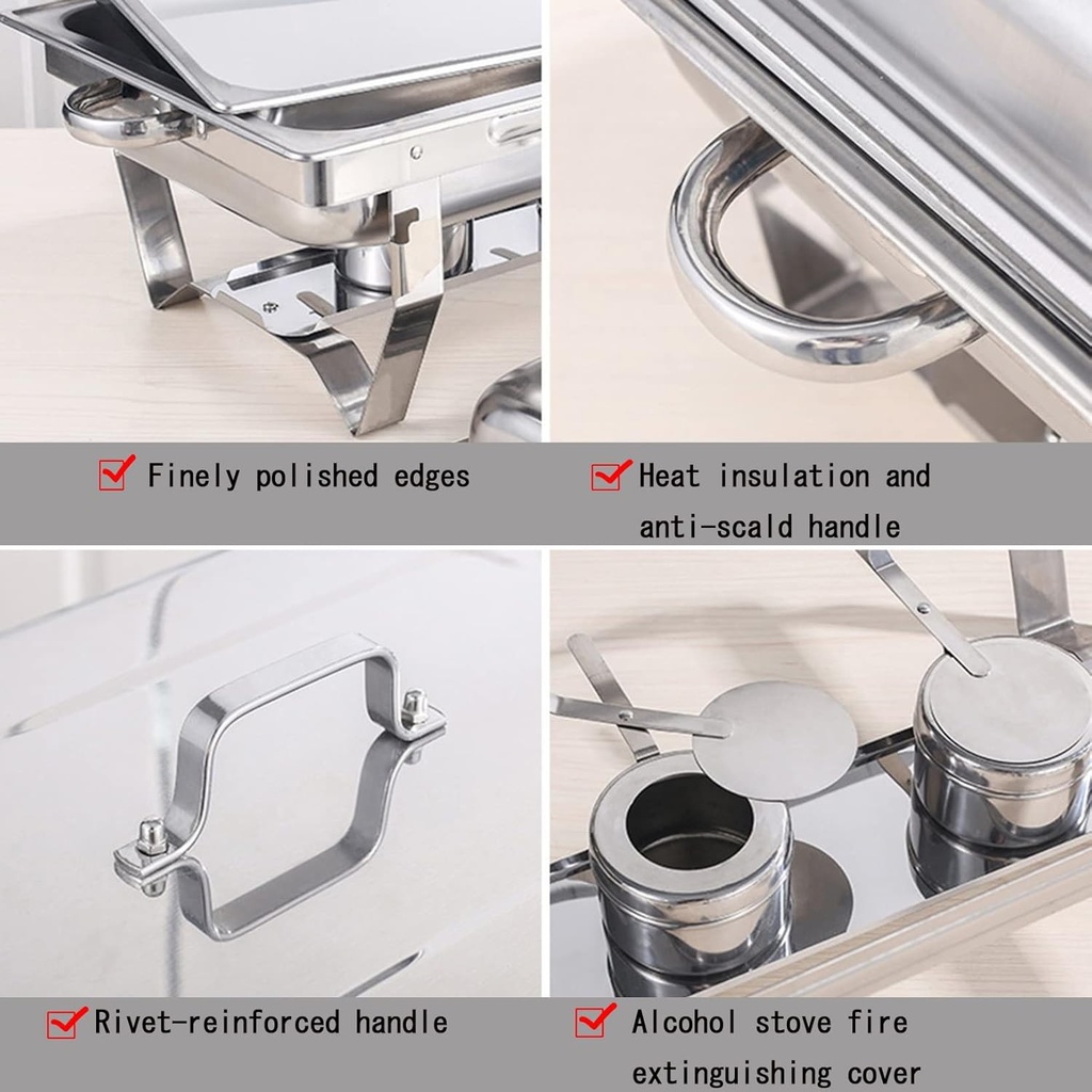 Chauffe-plats buffet 11 L en acier inox