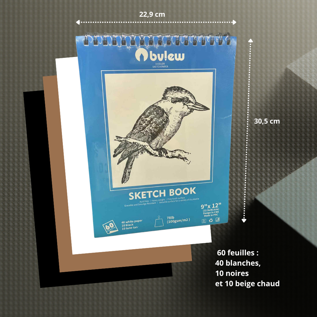 Kit de dessin complet avec sketchbook