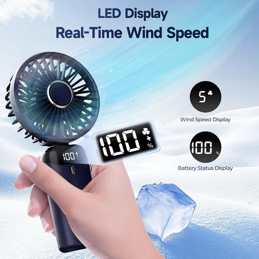 Ventilateur portable rechargeable 5 vitesses