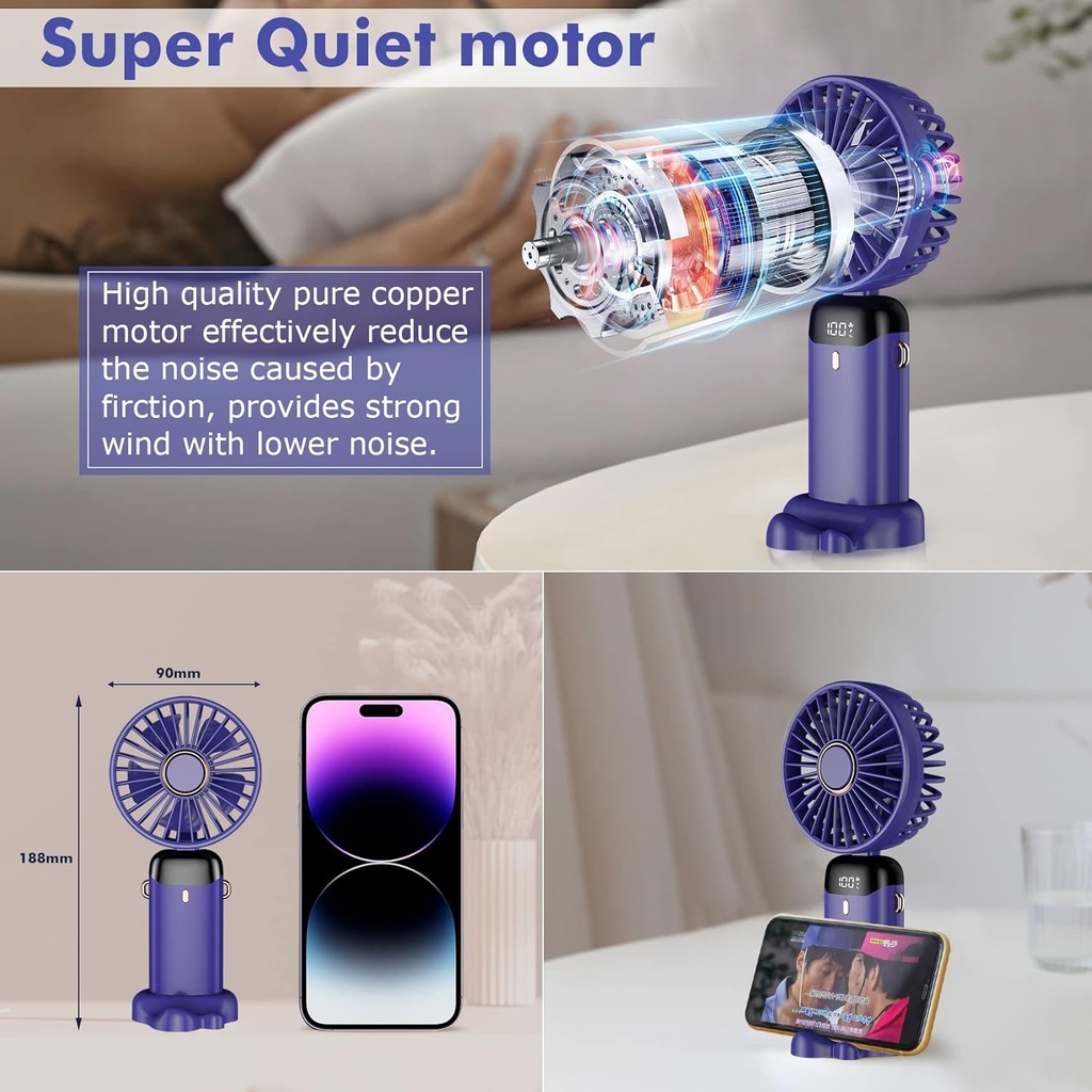 Ventilateur portable rechargeable 5 vitesses