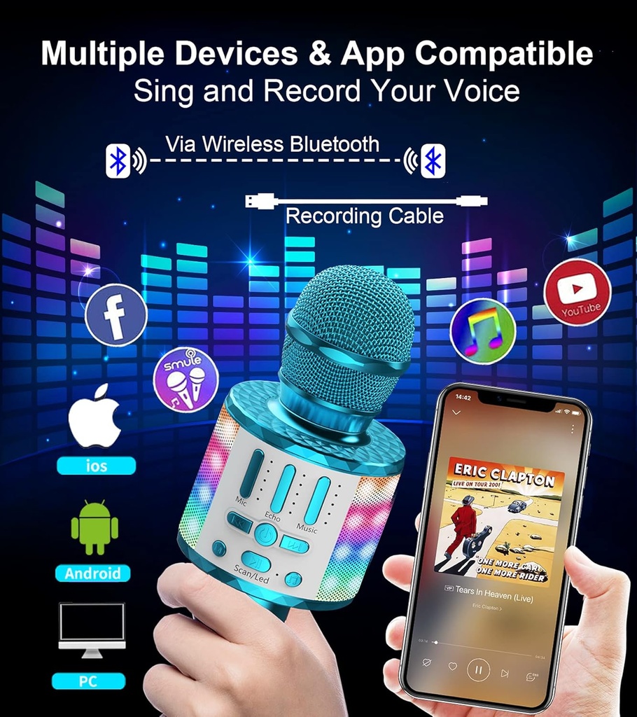 Micro karaoké bluetooth sans fil