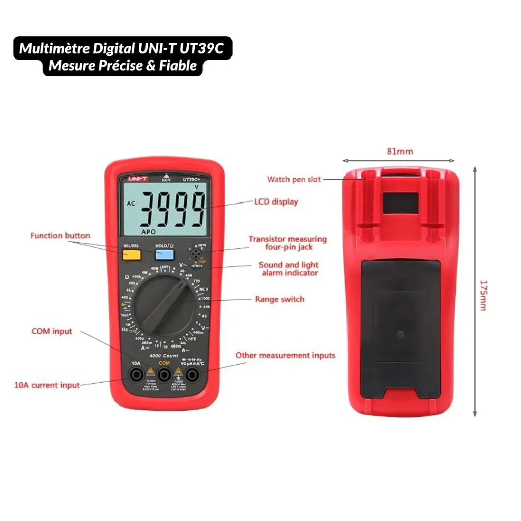 Multimètre Digital UNI-T UT39C – Mesure Précise & Fiable 02.webp