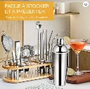 Screenshot 2026-06-23 at 13-09-06 Cocktail Shaker Mélangeur Outil 750ML - PRUMYA- Kit Cocktail Barmanen acier inoxydable 23 pièces 750ML - avec Support en bois - La cave Cdiscount.webp