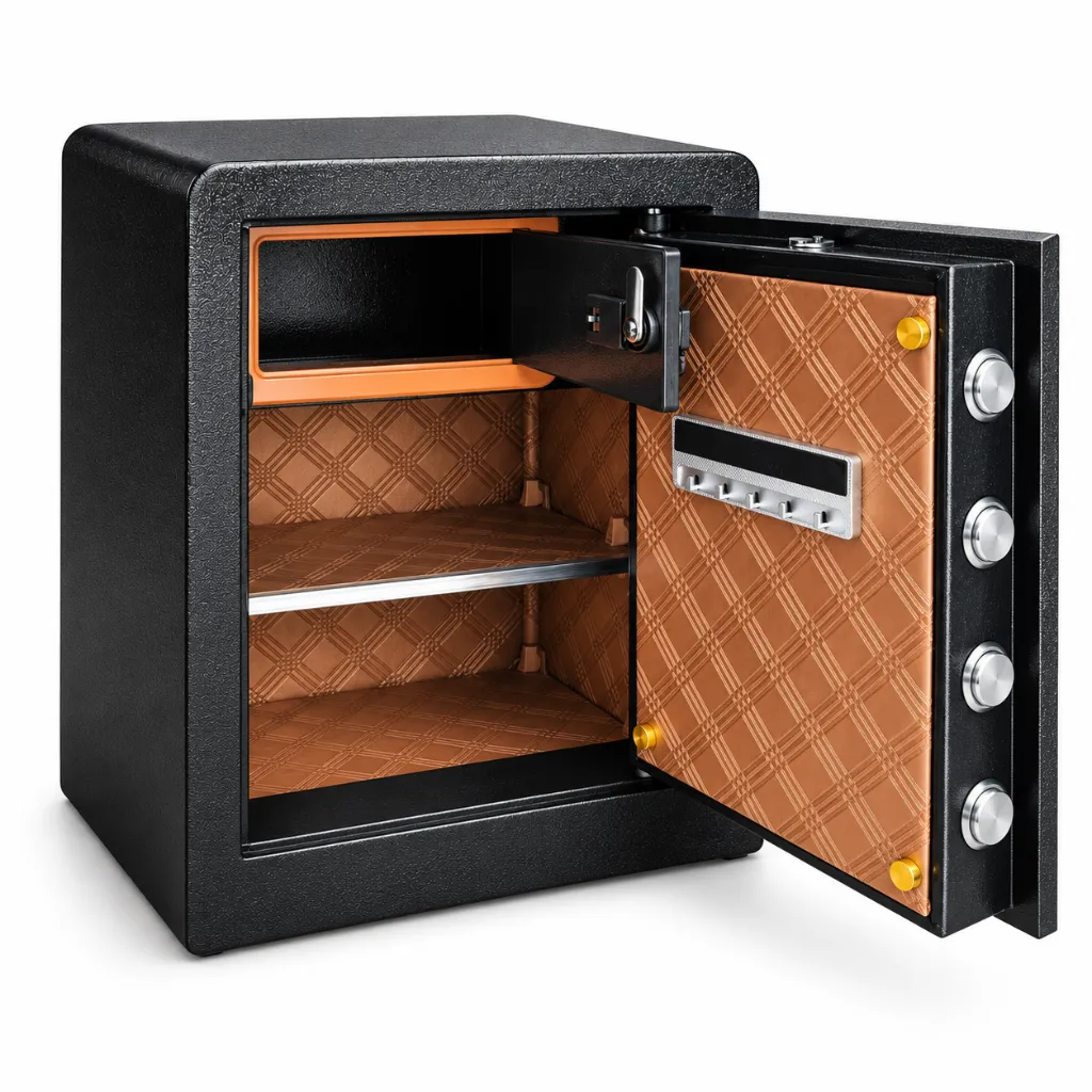 Luxury Black Safe with Open Door.webp