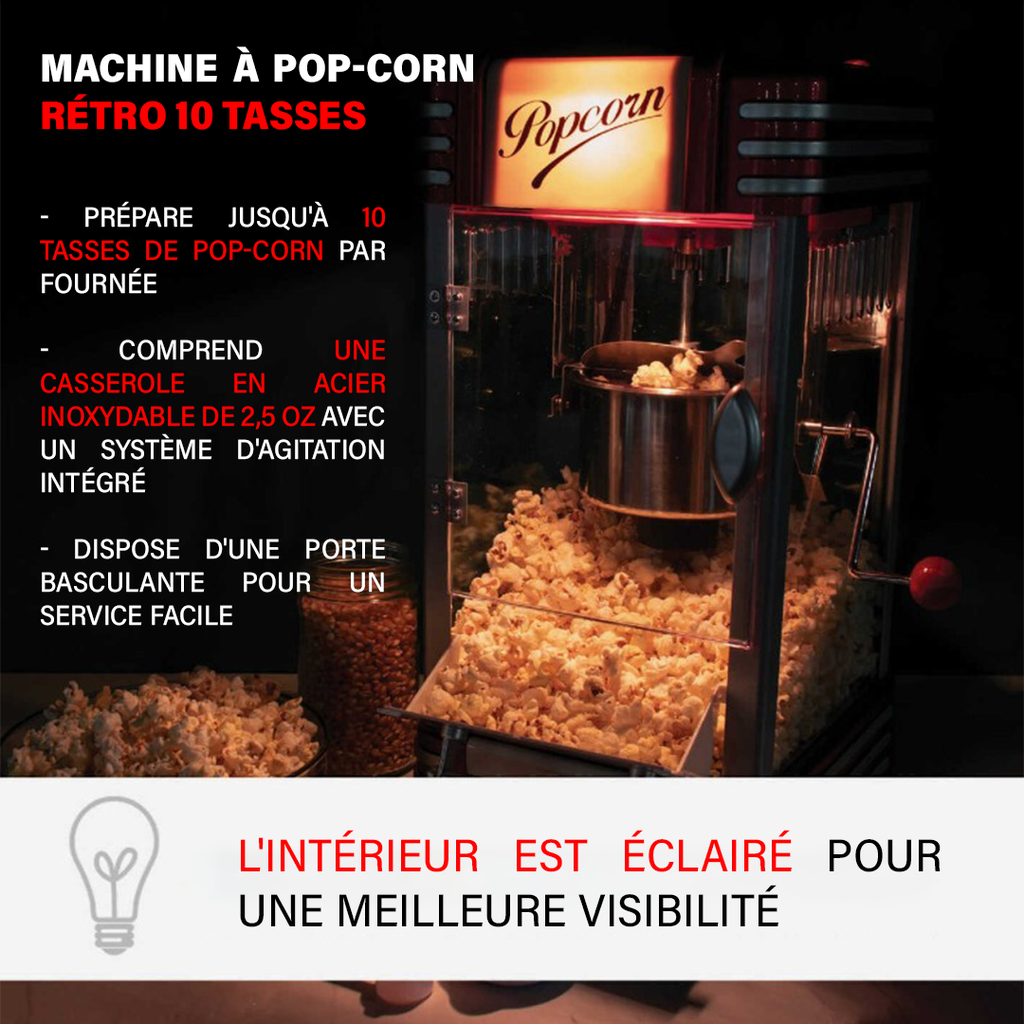 Petite machine à Popcorn RETRO – 10 Tasses