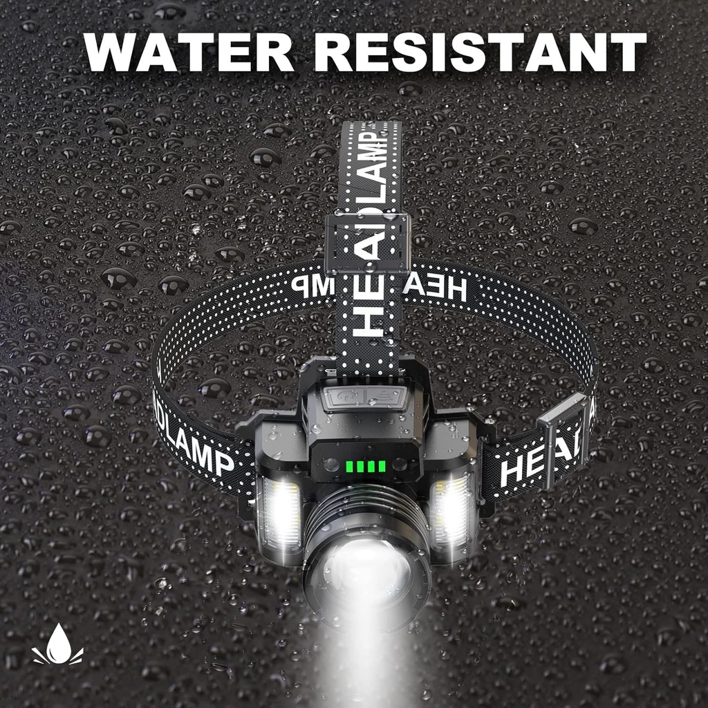 Lampe frontale 30W - 8 modes d'éclairages