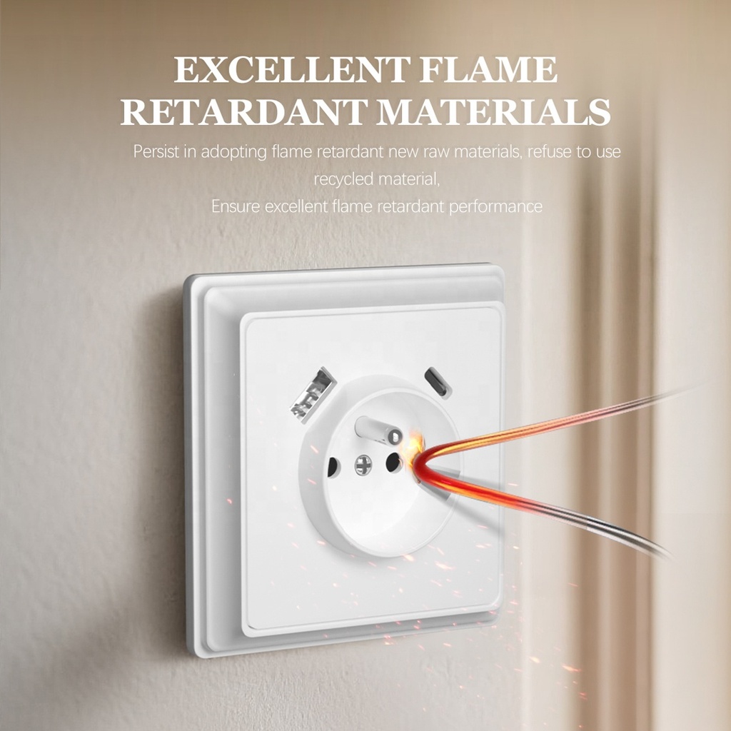 Prise Européenne avec adaptateur - USB et USB-C