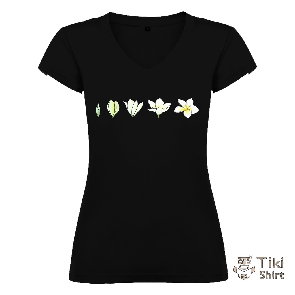 T-shirt "Pousse de frangipane" – Tiki-Shirt (S, Noir, Col V)