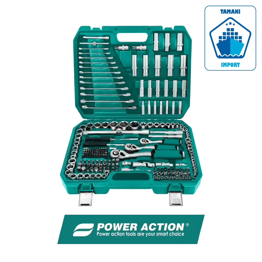 Coffret de clés à douilles 216 pièces en acier chrome-vanadium SWS216 - POWER ACTION