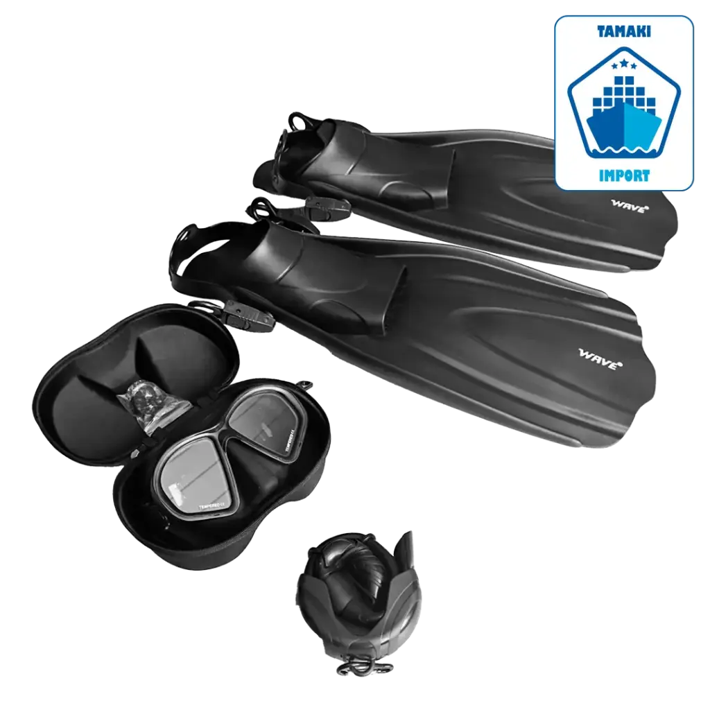 WAVE PACK – Panoplie complète de plongée (masque, tuba, palme)