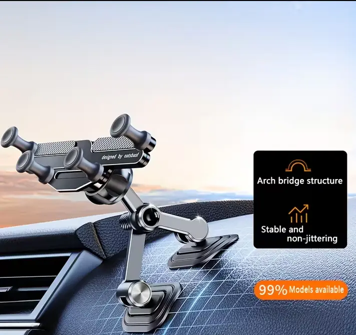 Support téléphone voiture rotatif fixation tableau de bord ultra stable