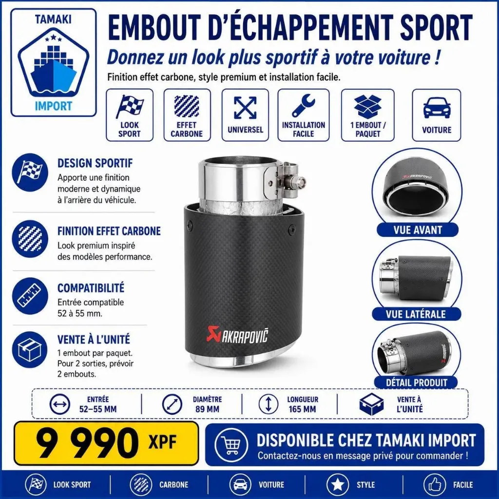 [J3] Embout d'échappement universel en fibre de carbone 52-55/165mm - AKRAPOVIC