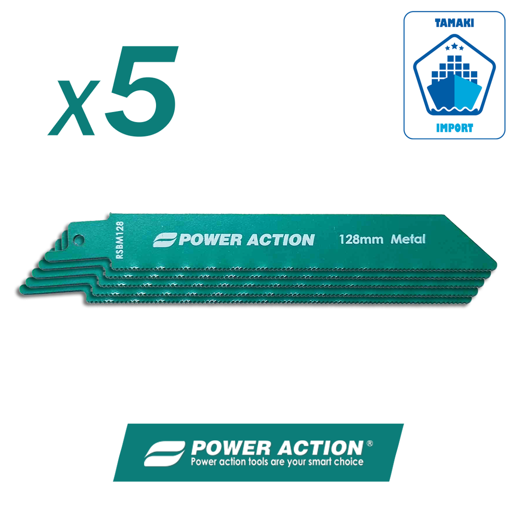 PACK x5 lames scie sabre RSBM128 Métal - POWER ACTION