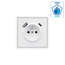 Prise européenne encastrable avec port USB-C et USB-A - Série Z