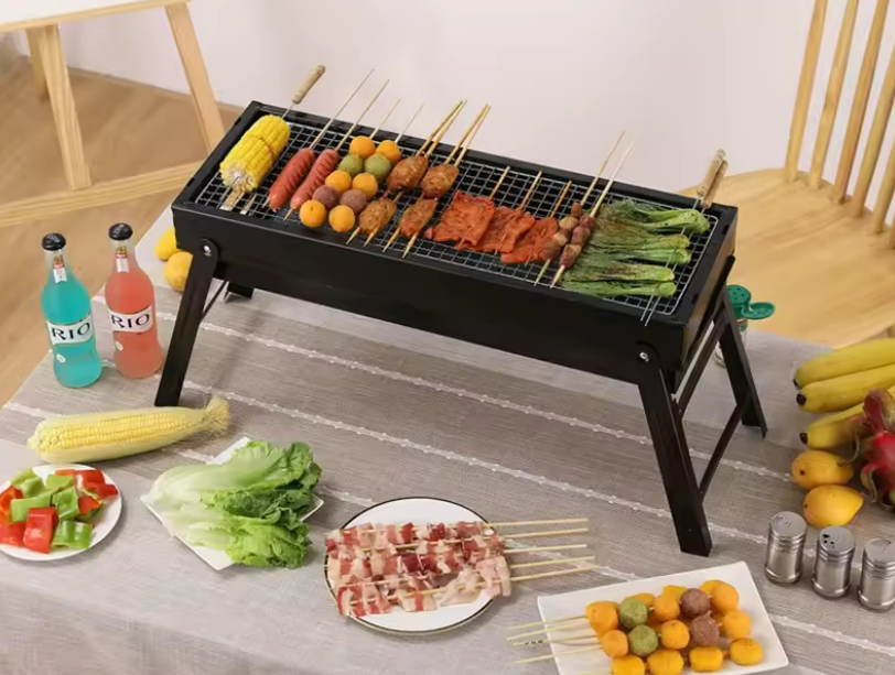 Barbecue portable pliable en acier 