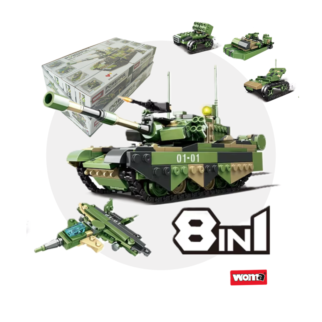 Blocs de construction de vehicules militaires 8 en 1 – Woma Powerful Military
