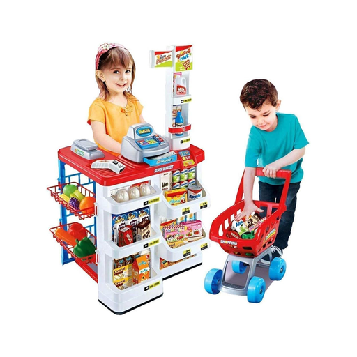 [G.D.0] Supermarché Enfant avec Caisse & Chariot – Home Supermarket