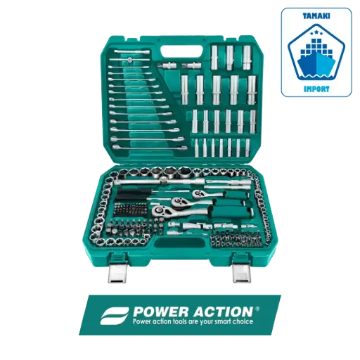 Coffret de clés à douilles 216 pièces en acier chrome-vanadium SWS216 - POWER ACTION
