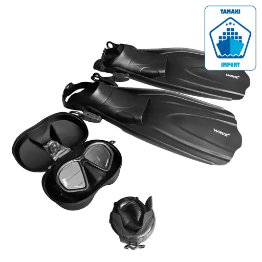 [H3 / I1] WAVE PACK – Panoplie complète de plongée (masque, tuba, palme)