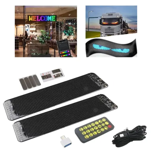 [C4] 2 Panneaux LED RGB Programmable 2 x102x348mm avec Télécommande