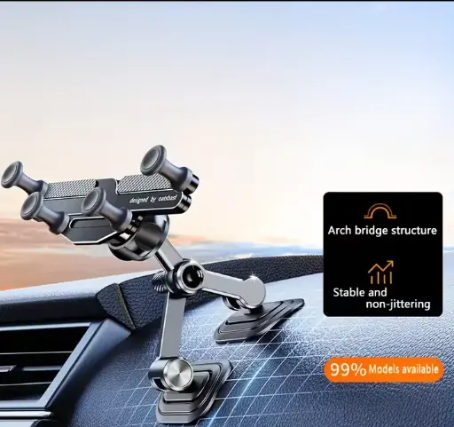 [K1] Support téléphone voiture rotatif fixation tableau de bord ultra stable