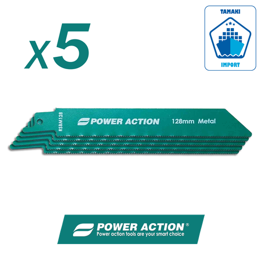 PACK x5 lames scie sabre RSBM128 Métal - POWER ACTION
