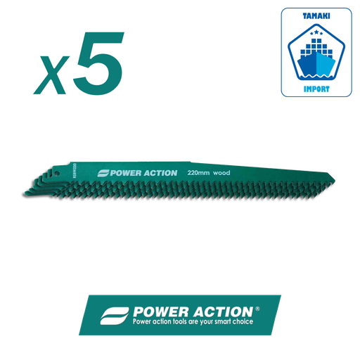 PACK x5 lames scie sabre RSBW220 Bois - POWER ACTION